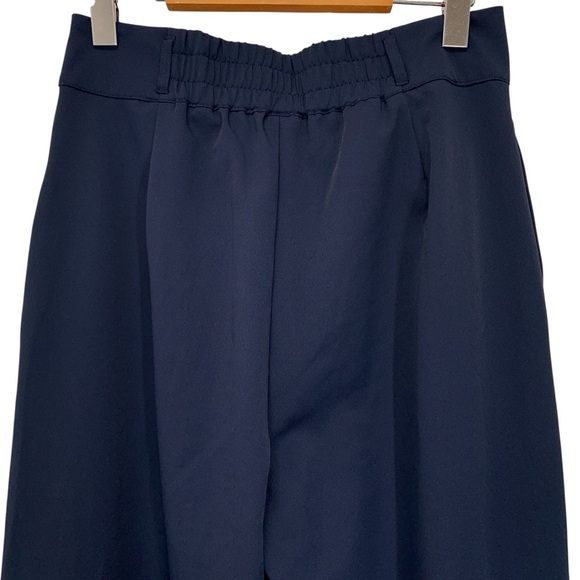 Halara High Waisted Zipper Pocket Shirred Straight Leg Work Pants Medium Blue - Picture 3 of 7